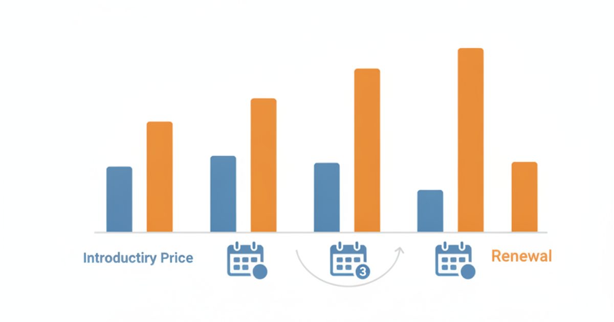Chart comparing WordPress hosting intro prices with renewal prices and the 3-year cost of shared and managed plans