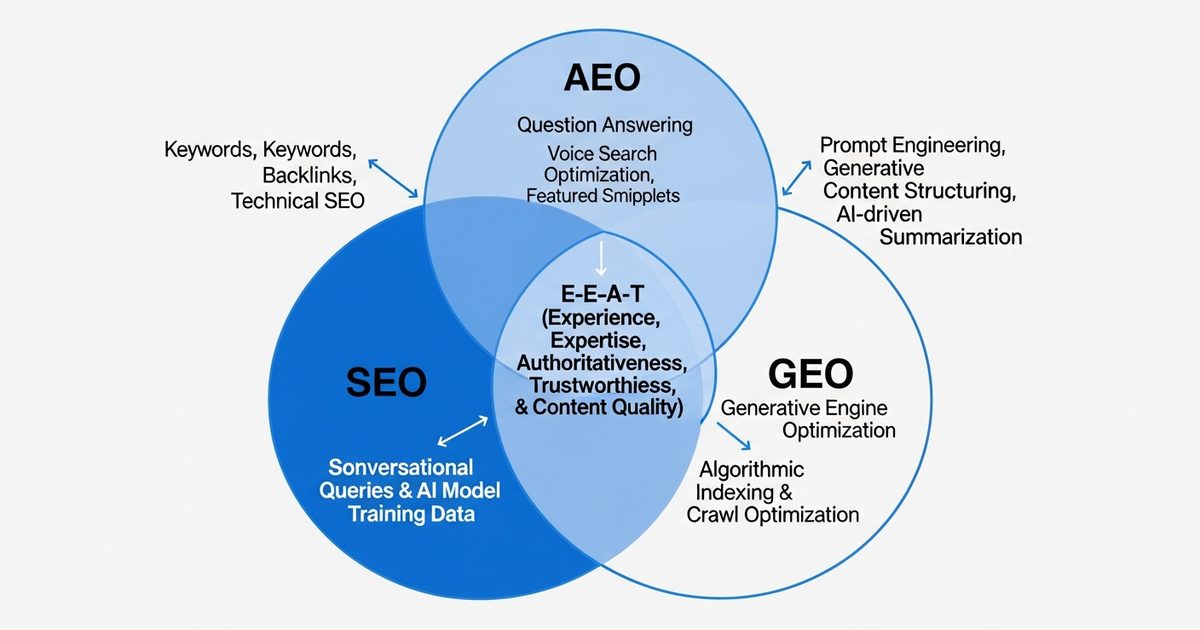 geo vs seo vs aeo comparison
