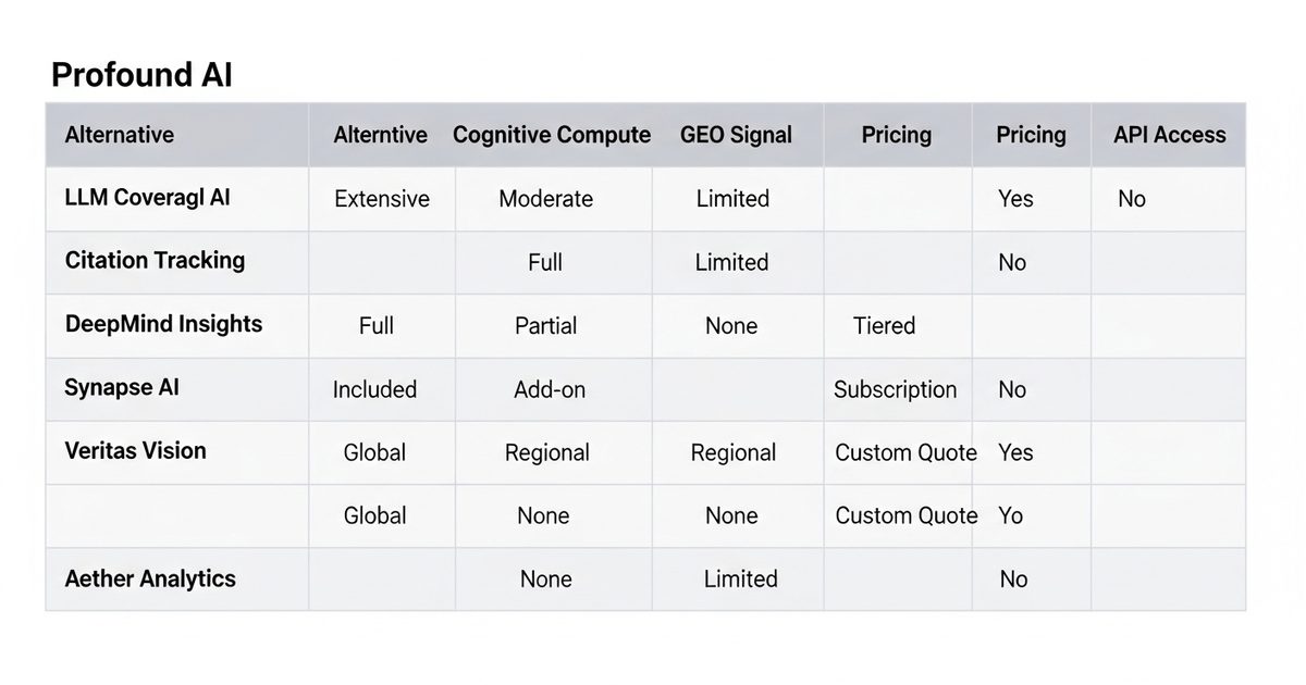Profound AI Alternatives Feature Comparison Matrix