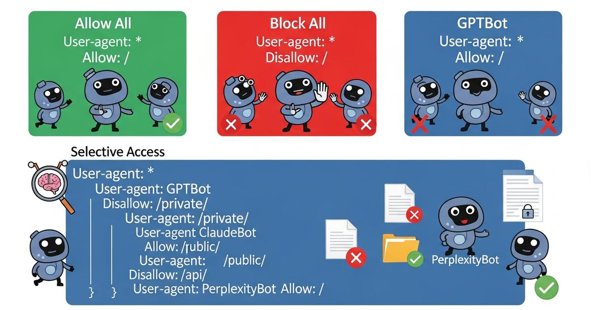 Robots.txt AI Crawler Configuration Diagram